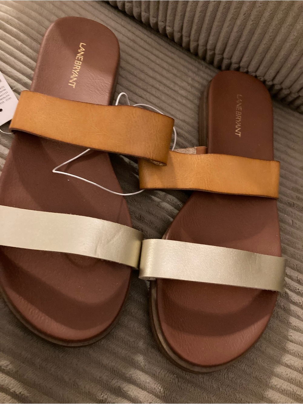 Lane Bryant Two-strap Slide Sandals 10 WIDE